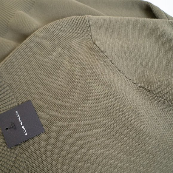 Club Monaco Crewneck Sweater Cotton Blend Olive - Picture 9 of 9